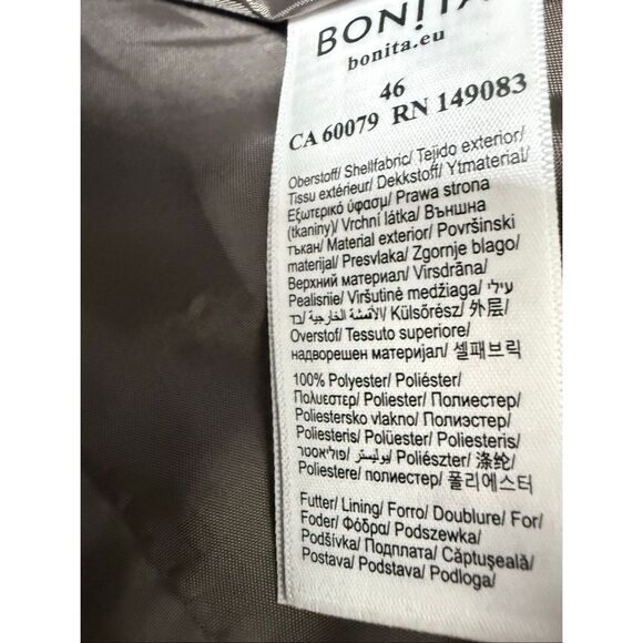 NWT Bonita Women’s Cacao Full Zip Jacket Size 46 EU/ XL Us See Description - Picture 11 of 12